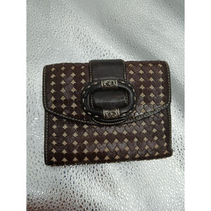Brighton Beautiful Trifold Brown Wallet With Small Hearts - Used